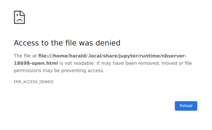 Fixing Jupyter: ERR_ACCESS_DENIED error using Chromium on&nbsp;Ubuntu